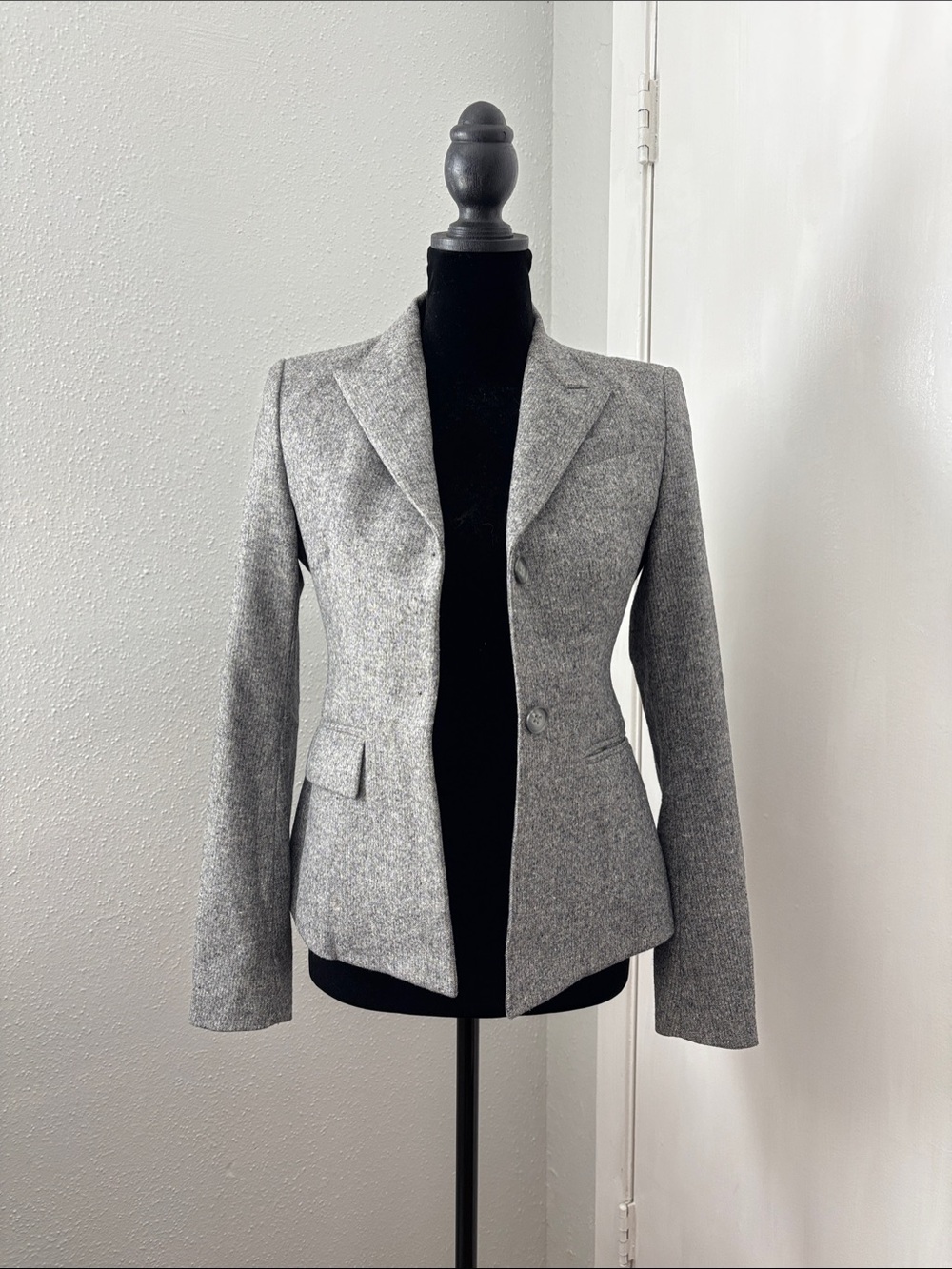 Theory Tailored Women's Gray Blazer Jacket - Classic Single-Breasted